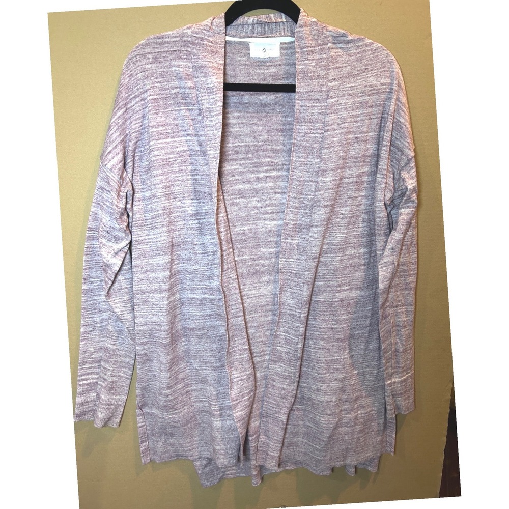 Lou‎ & Grey Cardigan Womens Medium Purple Excellent Open Front Heathered Knit